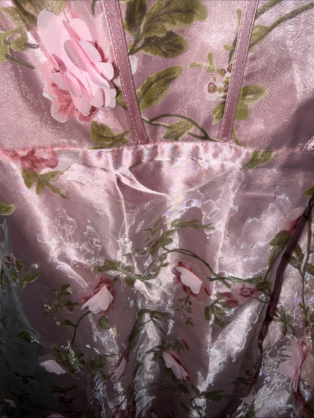 Cider Pink Floral Embroidered Garden Party Dress with FLAW (swipe to see) - Picture 5 of 7